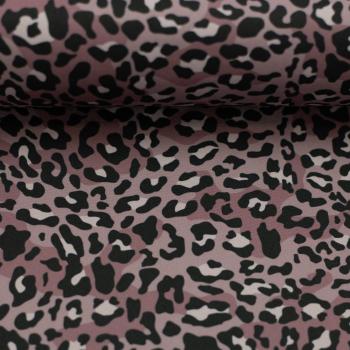 Preview: NANO Softshell Doubleface Fiete Leoprint Altrosa  by Swafing